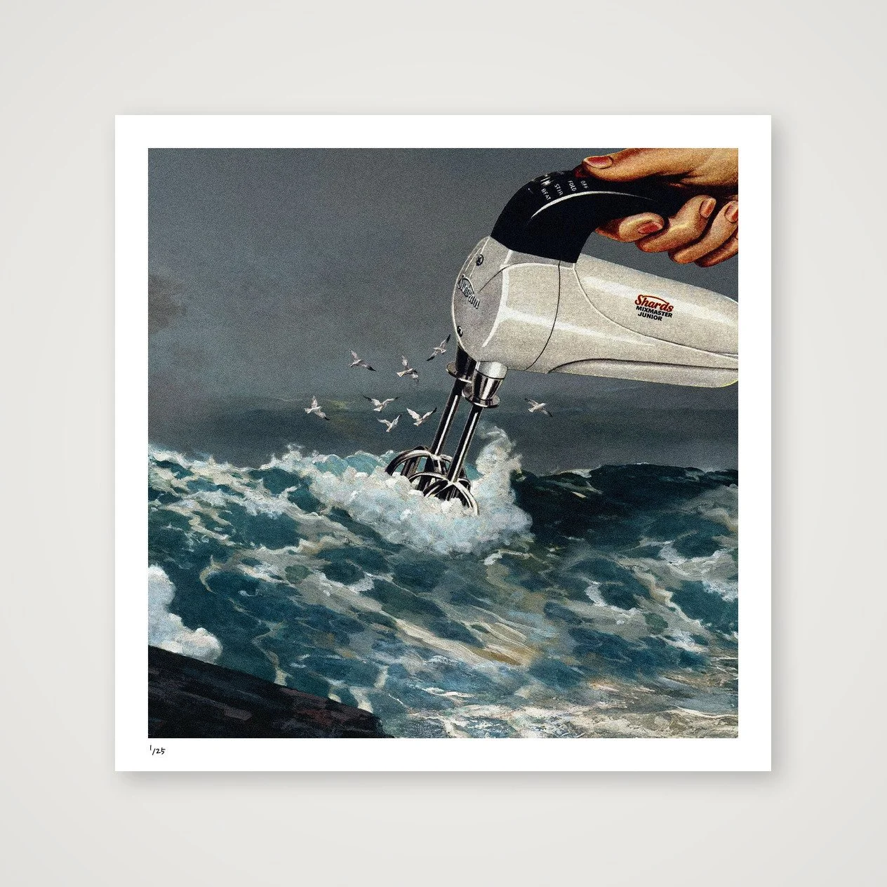 Churn – Surreal Ocean Collage Art Print