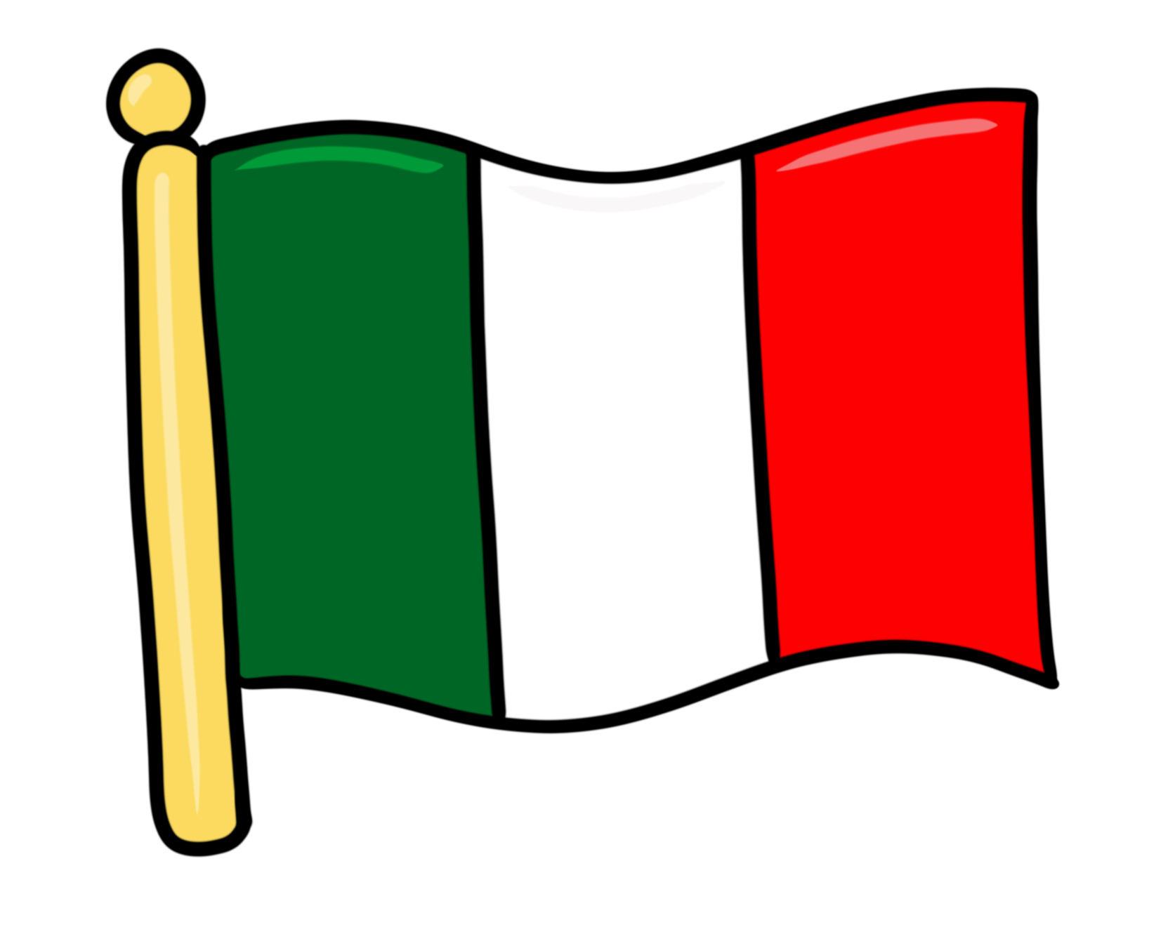 Italian Flag as drawn by Suzy Frost