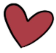Red heart shape on a black background