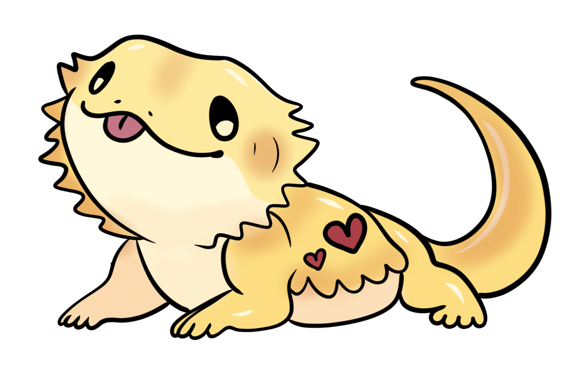 bearded dragon as redrawn by Suzy Frost
