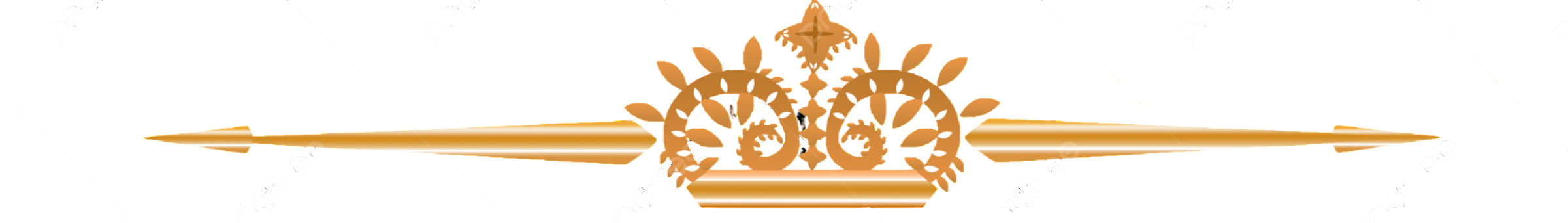 Close-up of a decorative gold and brown design with a crown motif at the center.