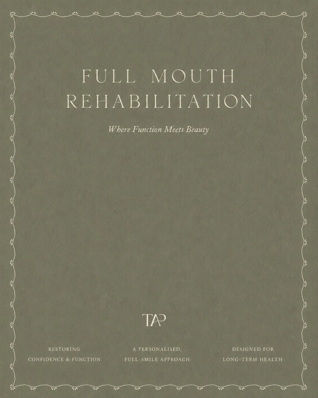 "Full mouth rehabilitation" is one of those phrases that sounds intimidating - so let's break it down.

At its core, it's the comprehensive restoration of your teeth, your bite, and your function. It's for people who've been through a lot &