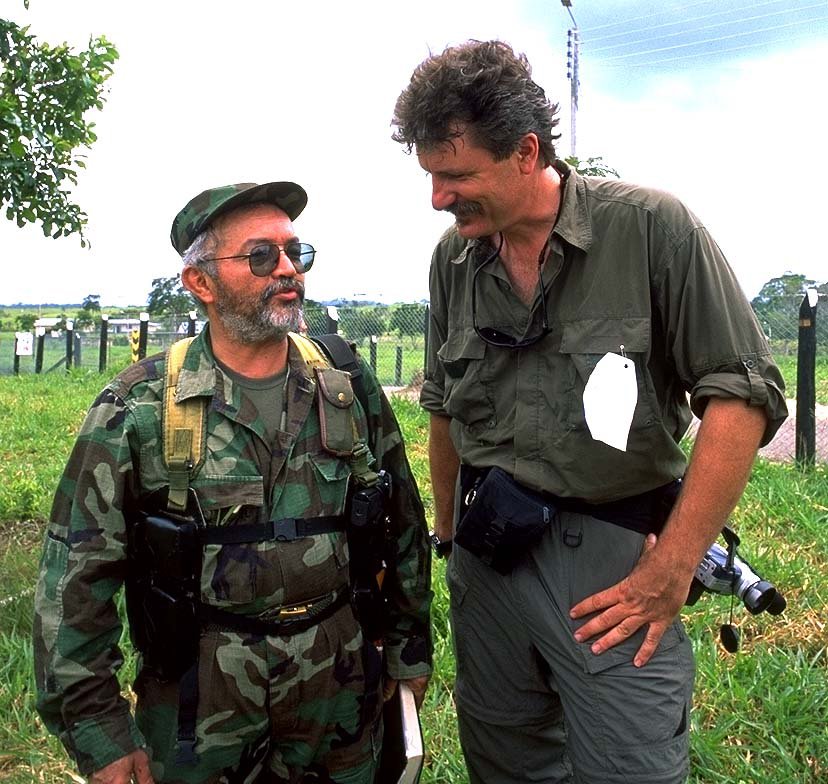 Robert Young Pelton interviews Raul Reyes of the FARC in Colombia.  Reyes was a leader of the Southern Bloc of the Revolutionary Armed Forces of Colombia–People's Army and was killed in 2008.  ©RYP, all rights reserved