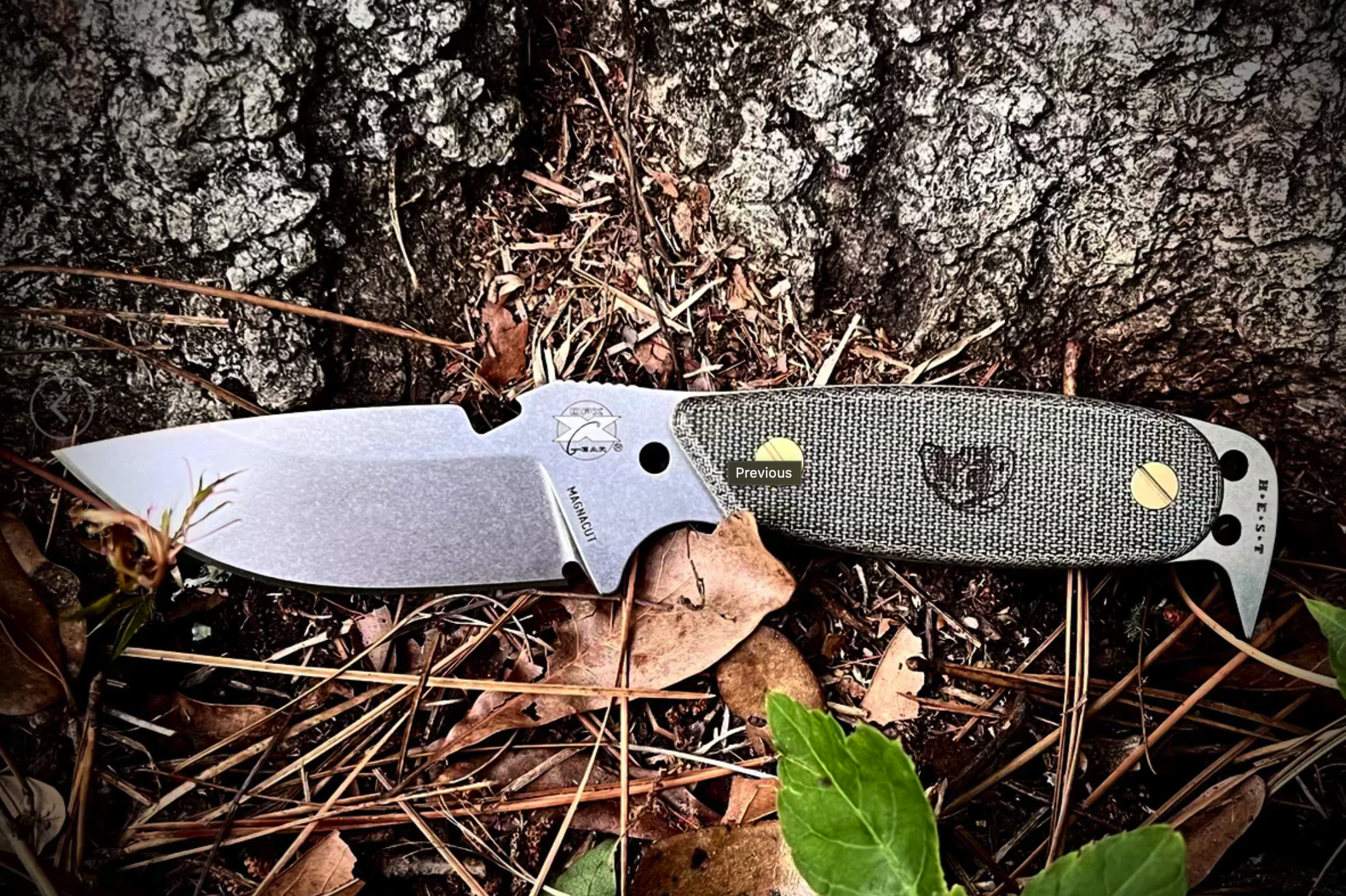 DPx Gear HEST ORIGINAL in Stone Washed Magnacut and SandBlasted Olive Drab Canvas Micarta