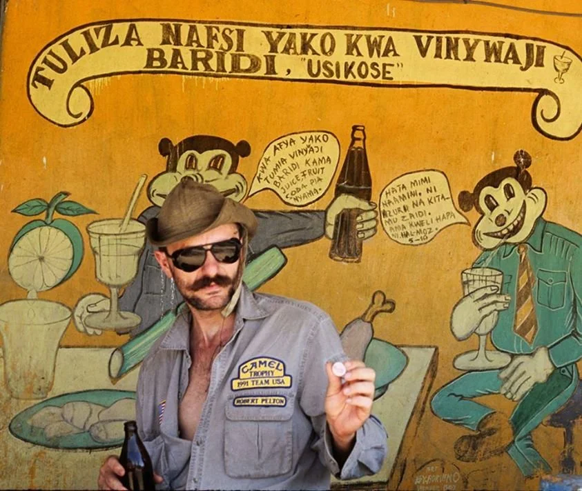 Robert Young Pelton in Bujumbura on the 1991 Camel Trophy across Africa. ©RYP, all rights reserved