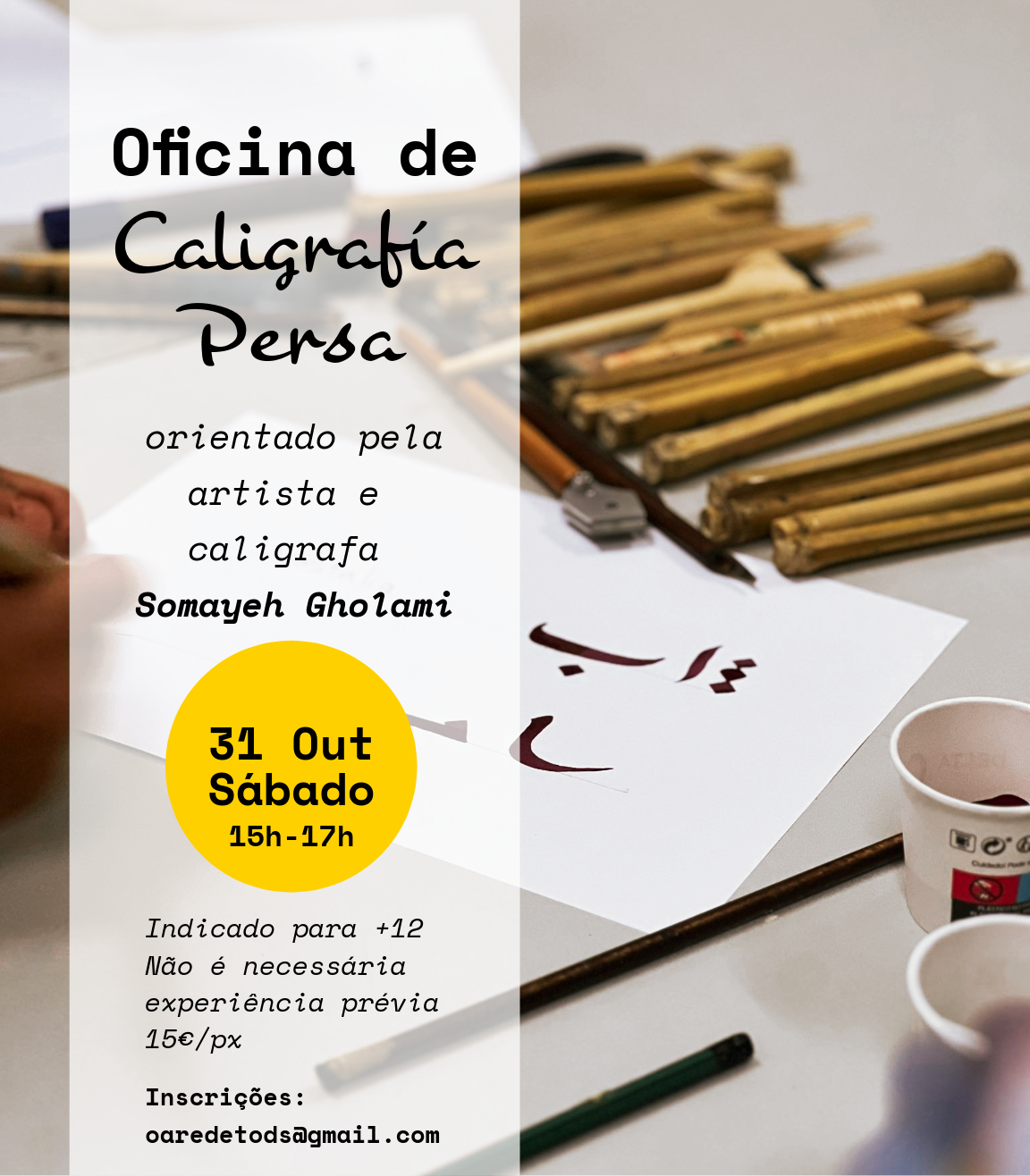 Oficina de Caligrafia Persa - 31 de Out das 15h às 17h