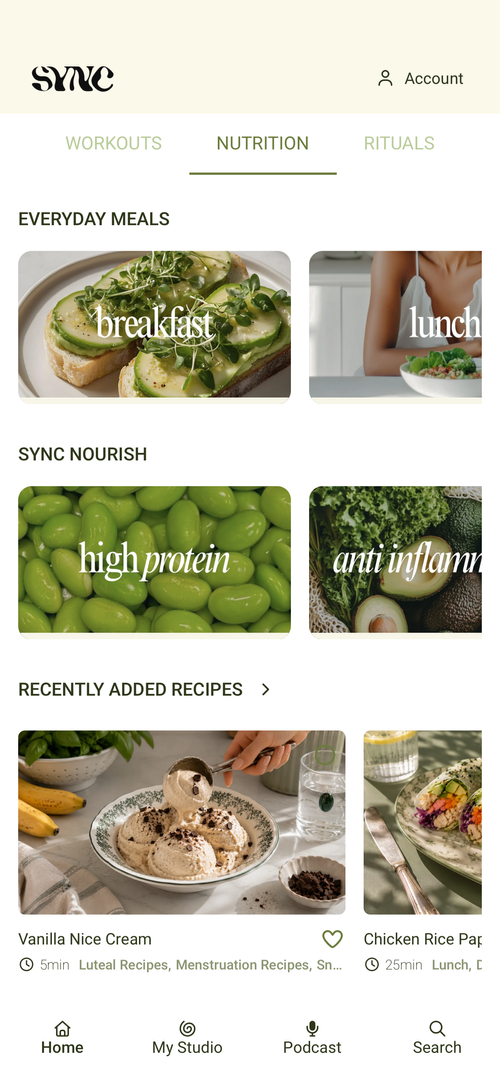 Sync nutrition