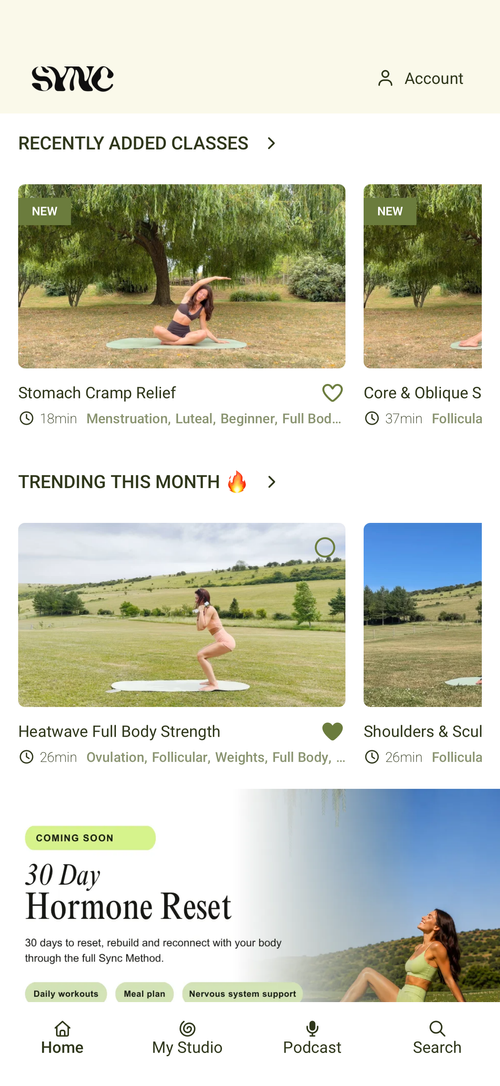 Sync workout classes