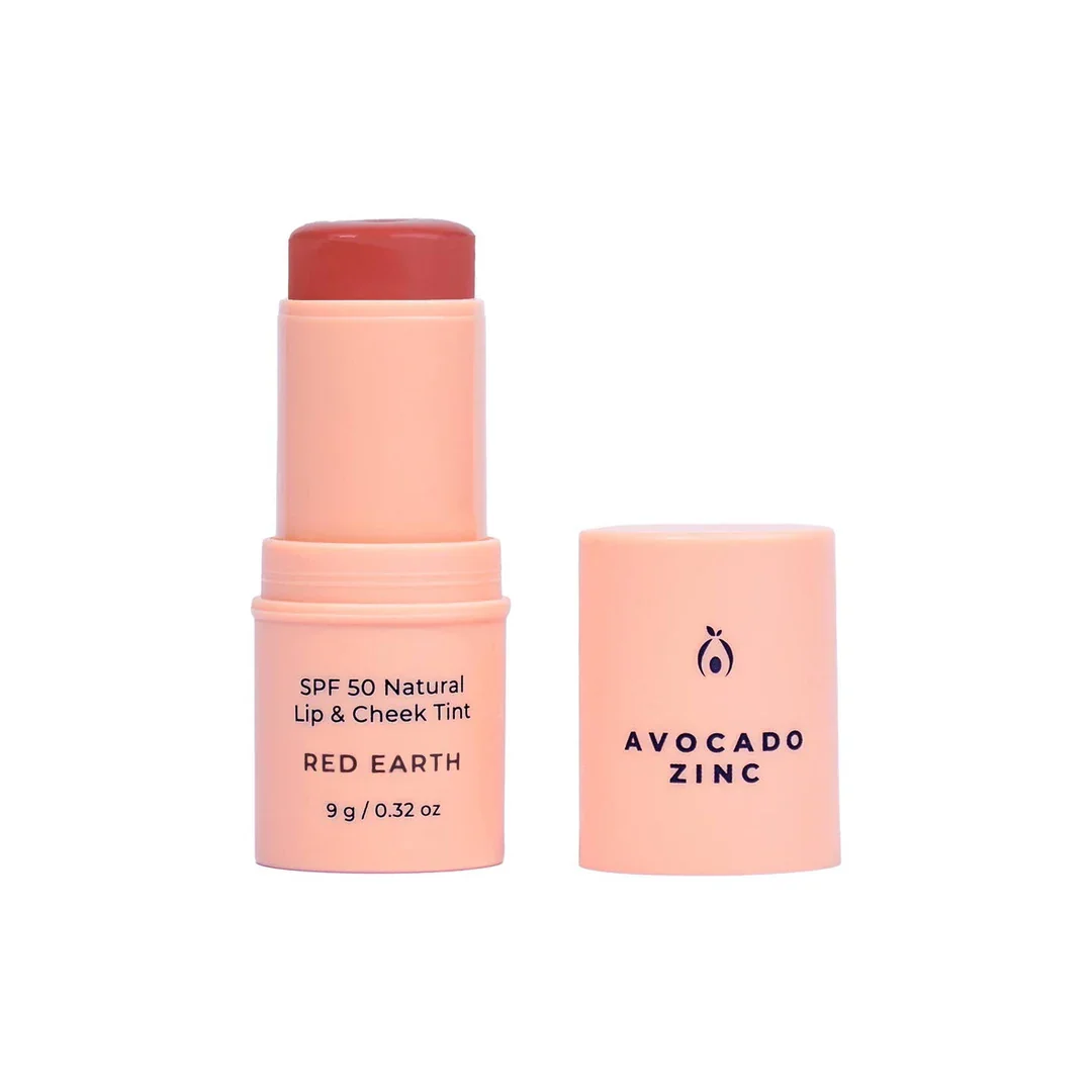 AVOCADO ZINC Spf 50 Natural Lip & Cheek Tint - RED EARTH