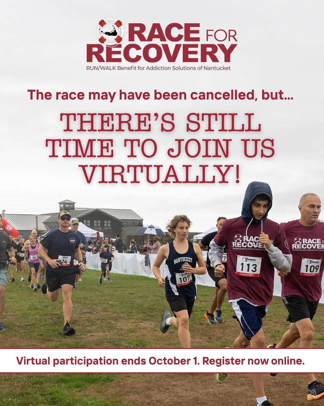 This year's Race for Recovery may have been cancelled, but don't worry! You can still race with us this year! 🙌

Our virtual participation is available now through this Thursday, October 1st. Your virtual participation continues to help us raise awa