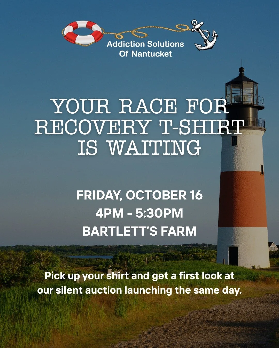We may not have had the Race for Recovery we planned this year, but the support from our Nantucket community has continued. ❤️

Stop by Bartlett&rsquo;s Farm this Friday, October 16, from 4 pm - 5:30 pm, to pick up your Race for Recovery T-shirt and 