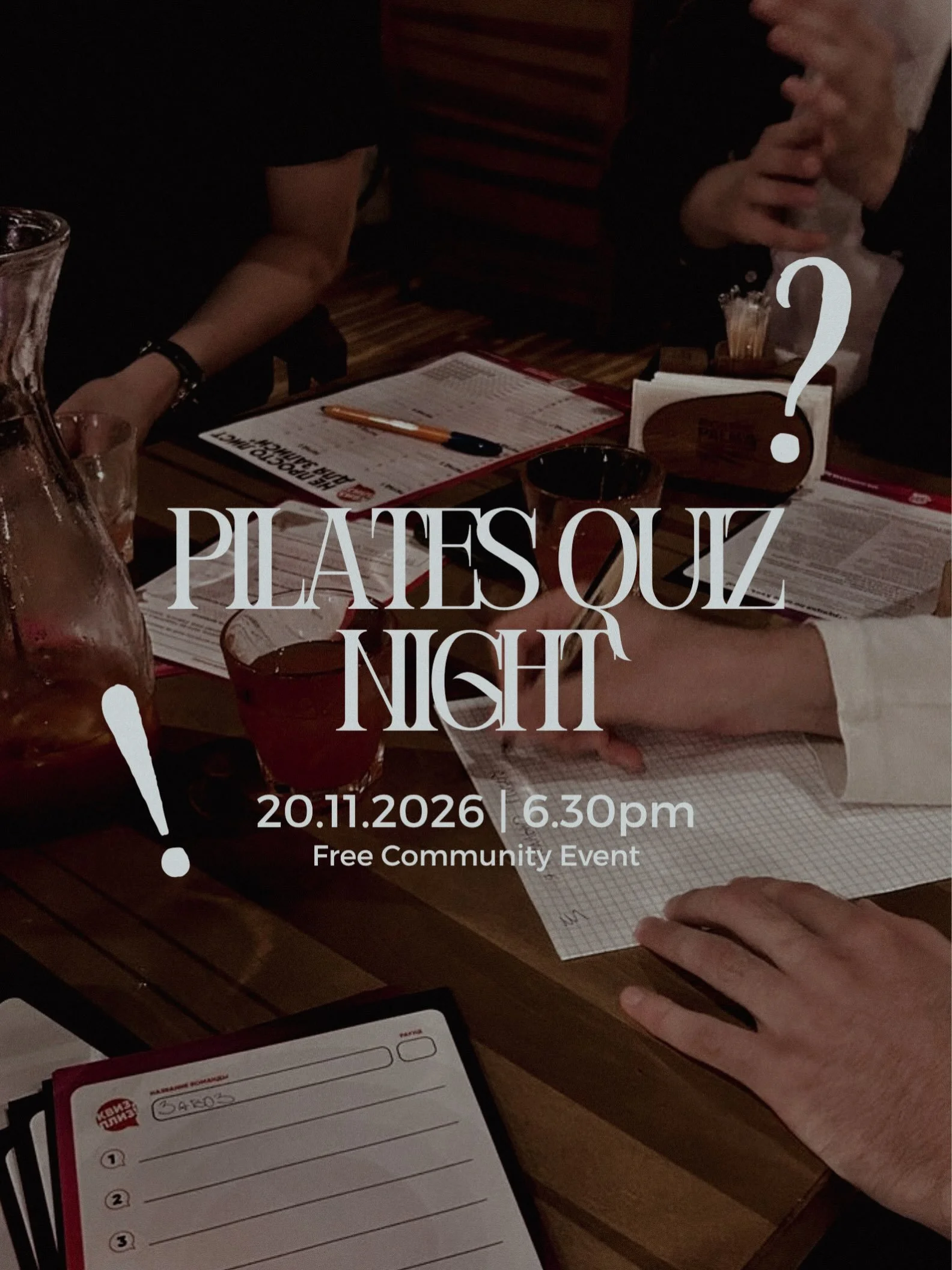 Our teacher turned quiz master @pilateswithlara_ is hosting our next community event - Pilates themed quiz night 💡 

We will put you into teams on the night and put you to the test. 

Reserve your free space via the app of website! 
Open to everyone