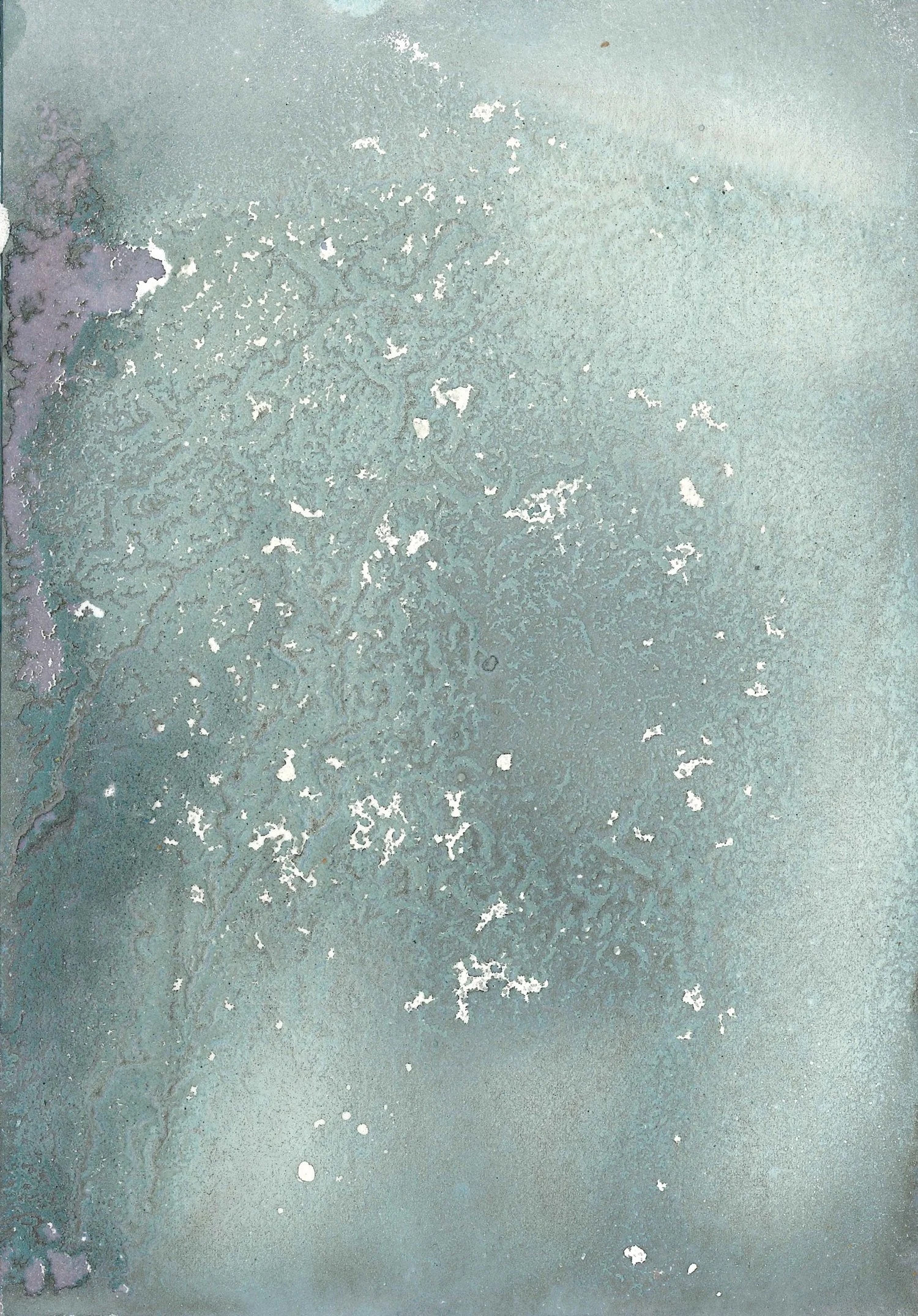 Stone dust on paper, colored with sublimation colors. 14,8 x 21 cm 