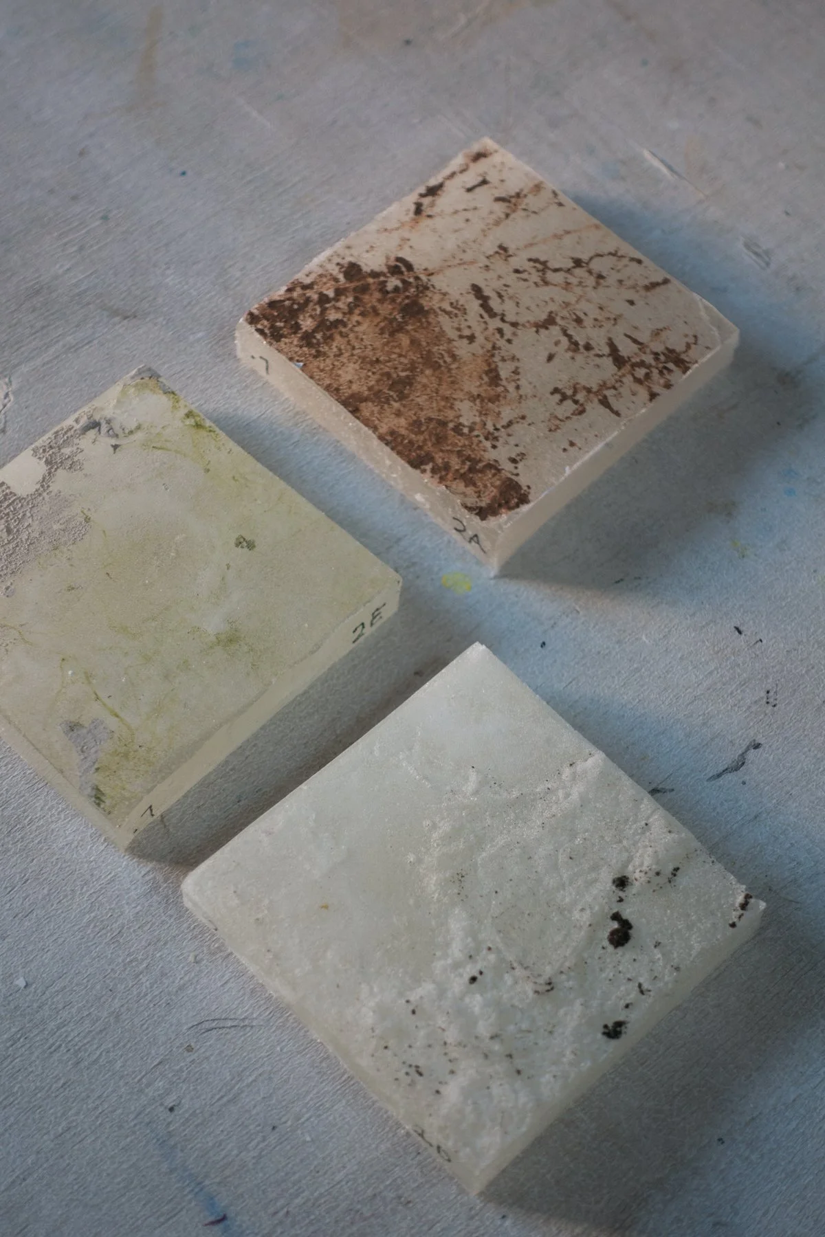 Pictures of our silicone- and plaster castings, which was used as printing plates