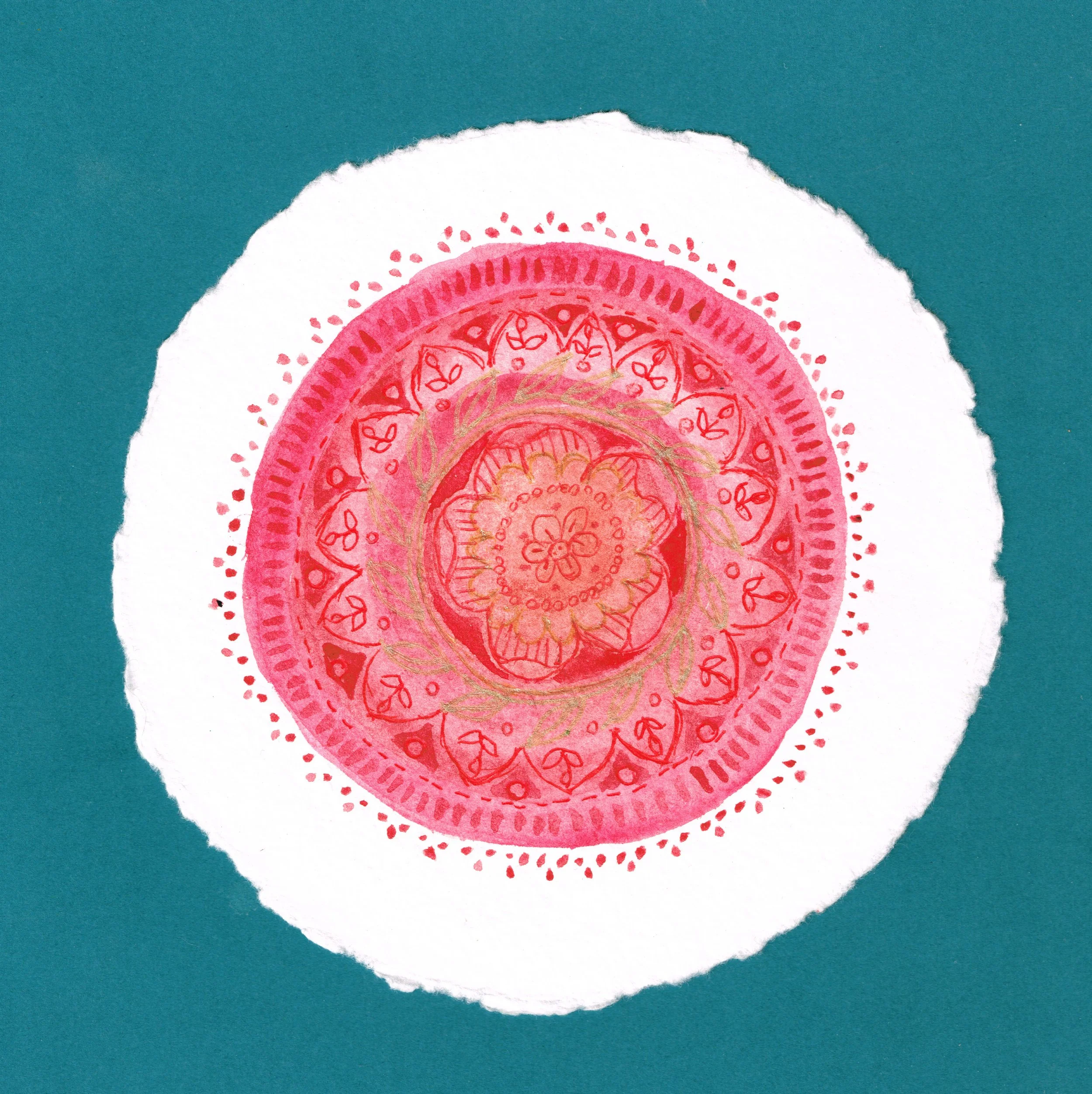 Red flower mandala