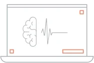 Icon of a brain in a computer