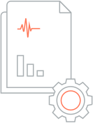 Icon of a report with customized data