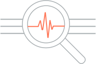 Icon of a magnifying glass analyzing results
