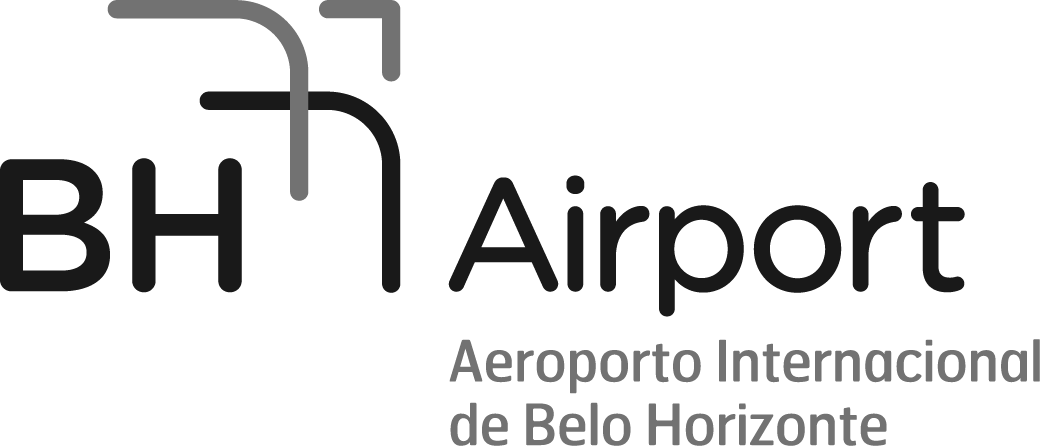 Logotipo do Aeroporto Internacional de Belo Horizonte, com a sigla BH.