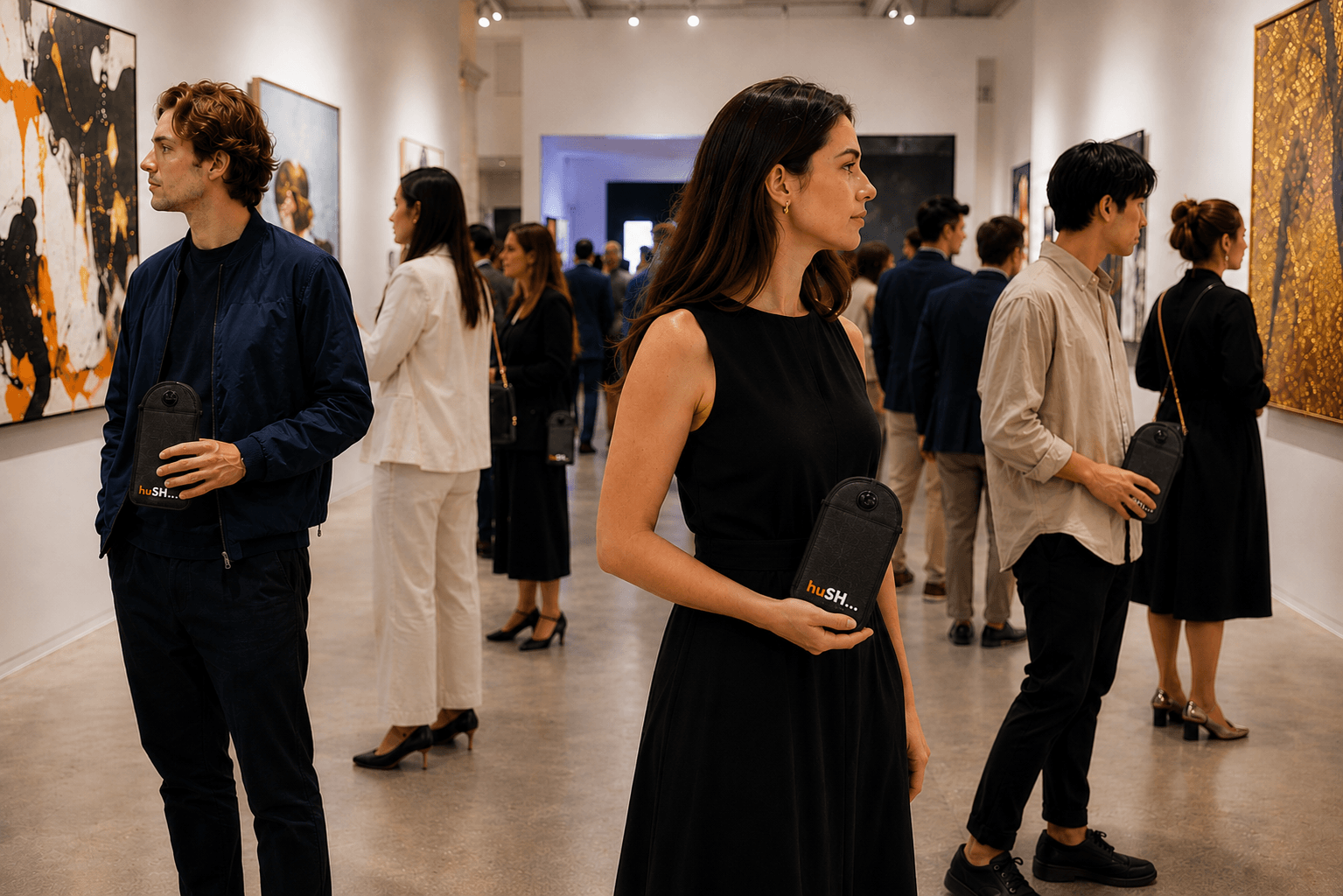 Hush Pouch Events Private Art Gallery Phone Free