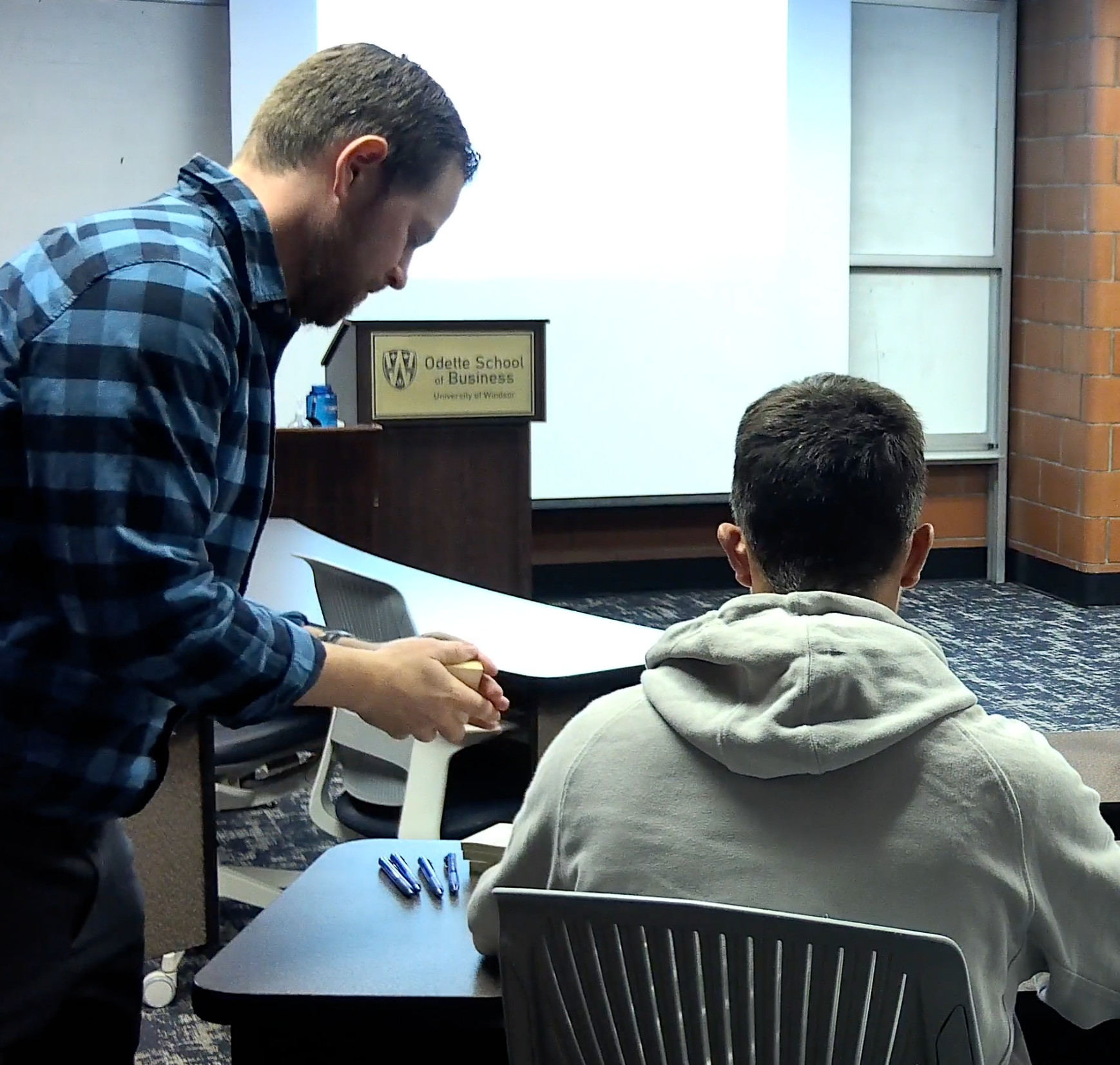 Kyle Brykman, teaching at Odette School of Business, University of Windsor.