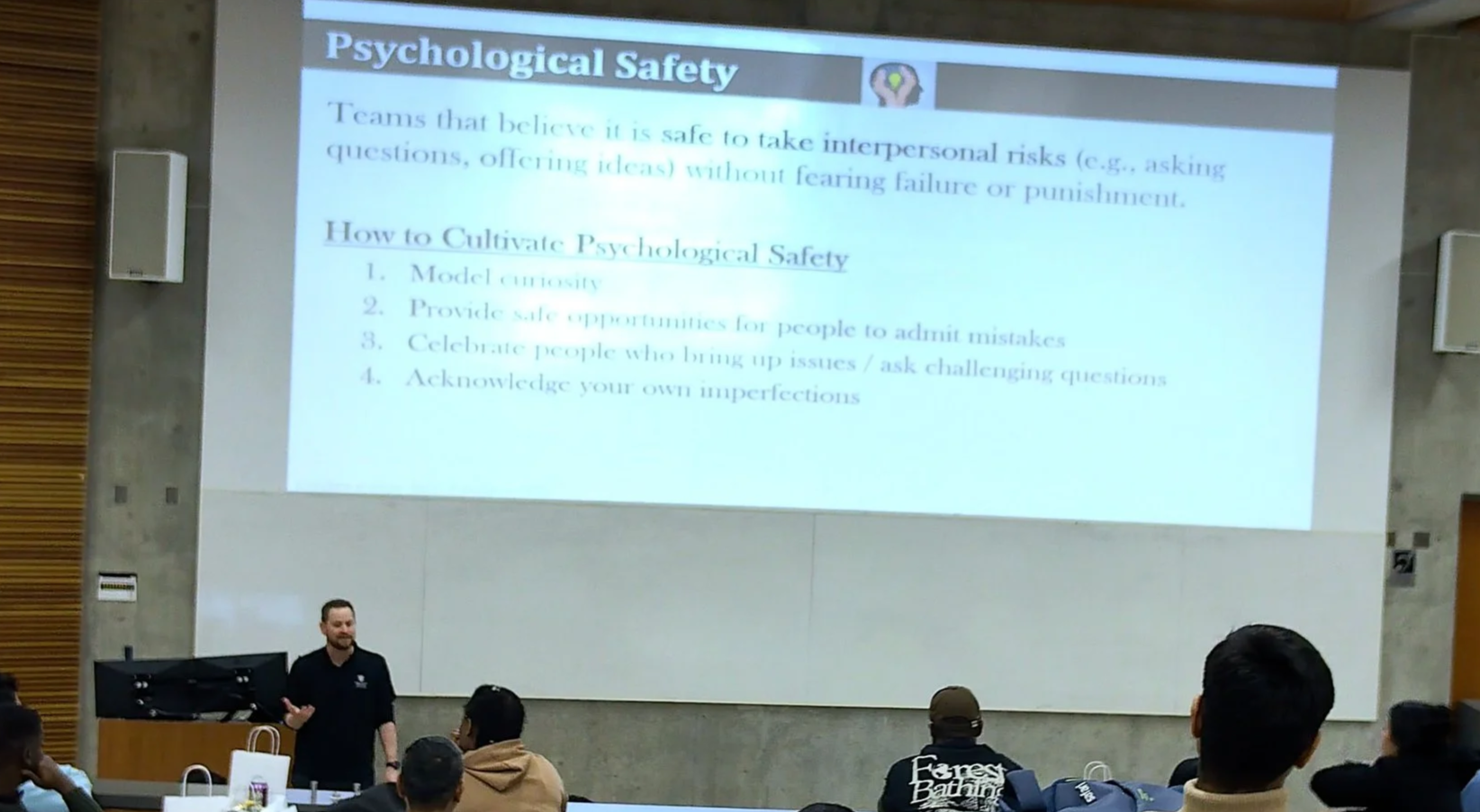 Kyle Brykman, public speaking about team resilience.