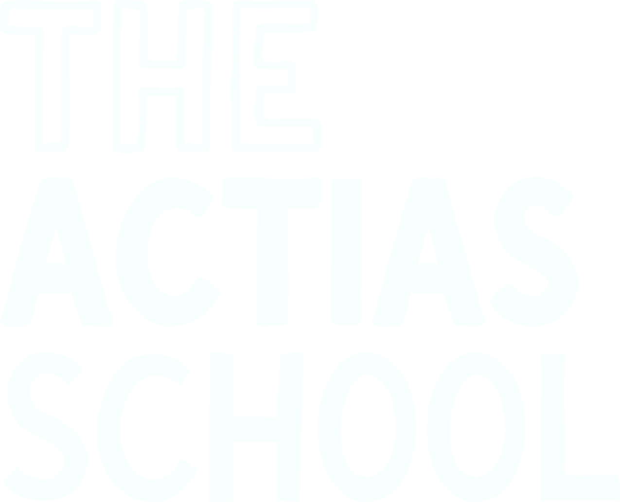 Text reading 'The Actias School' in bold white letters on a black background.