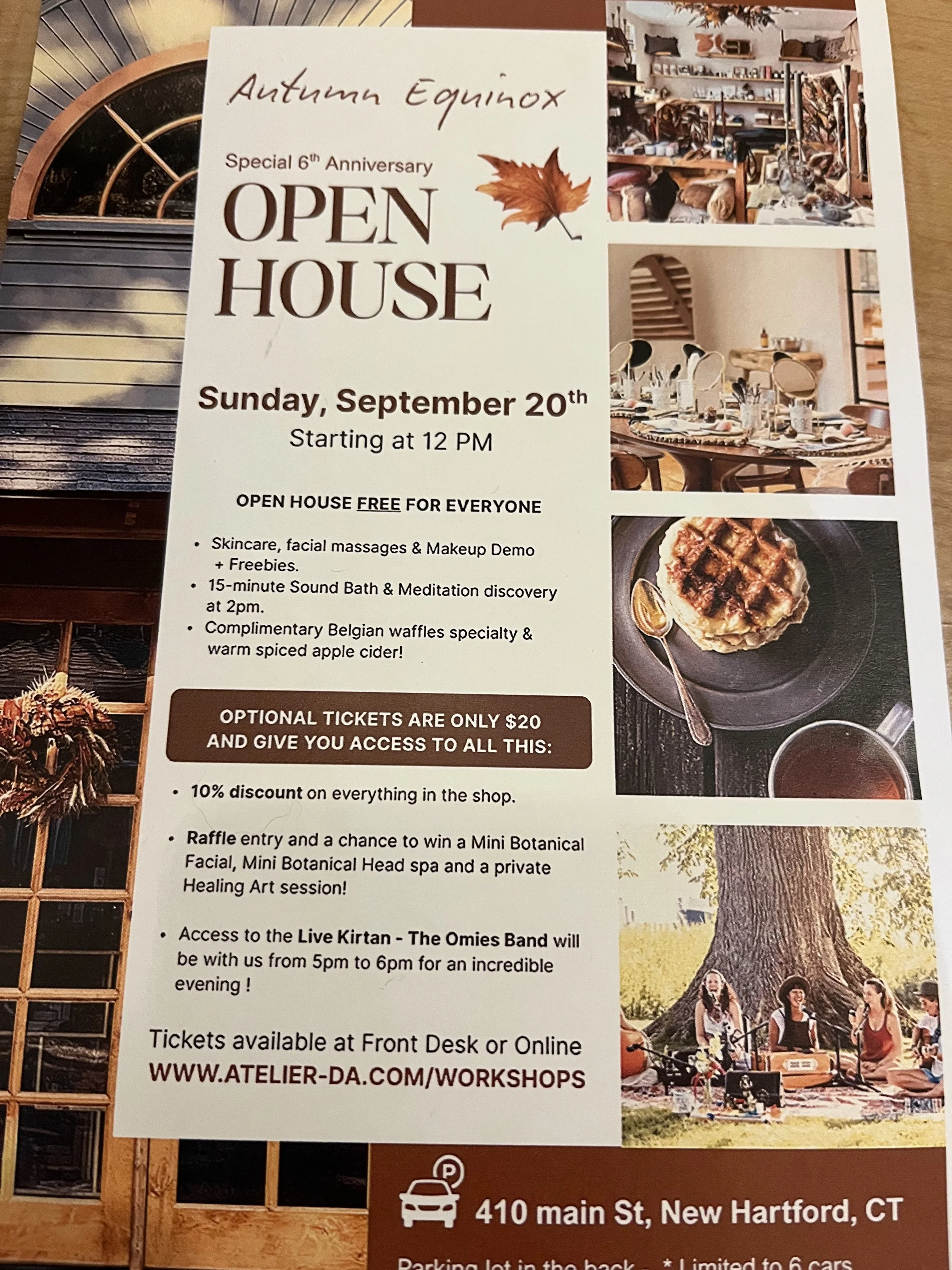 Open House 6th Year Anniversary Celebration @ Atelier 410 Main Street New Hartford