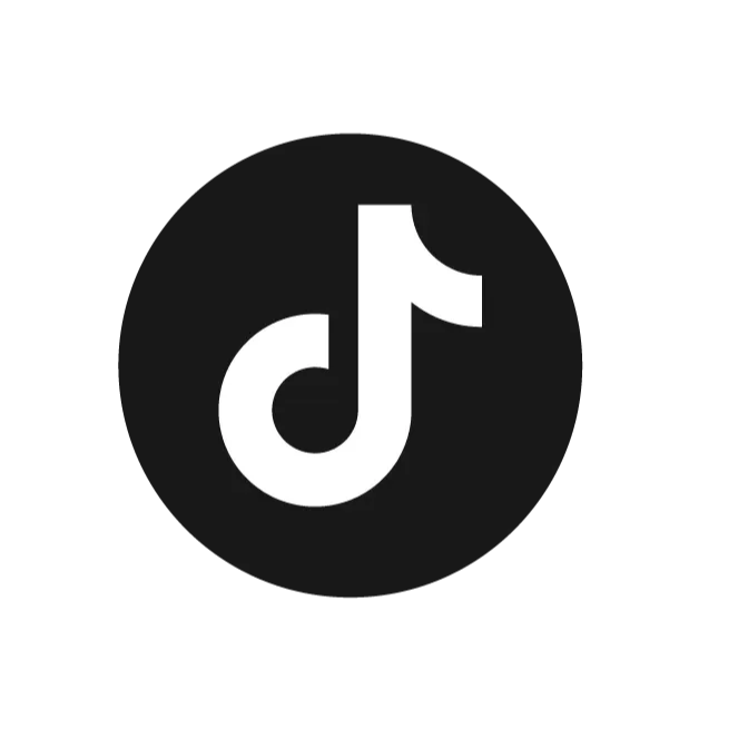 Logo de TikTok sur fond noir.