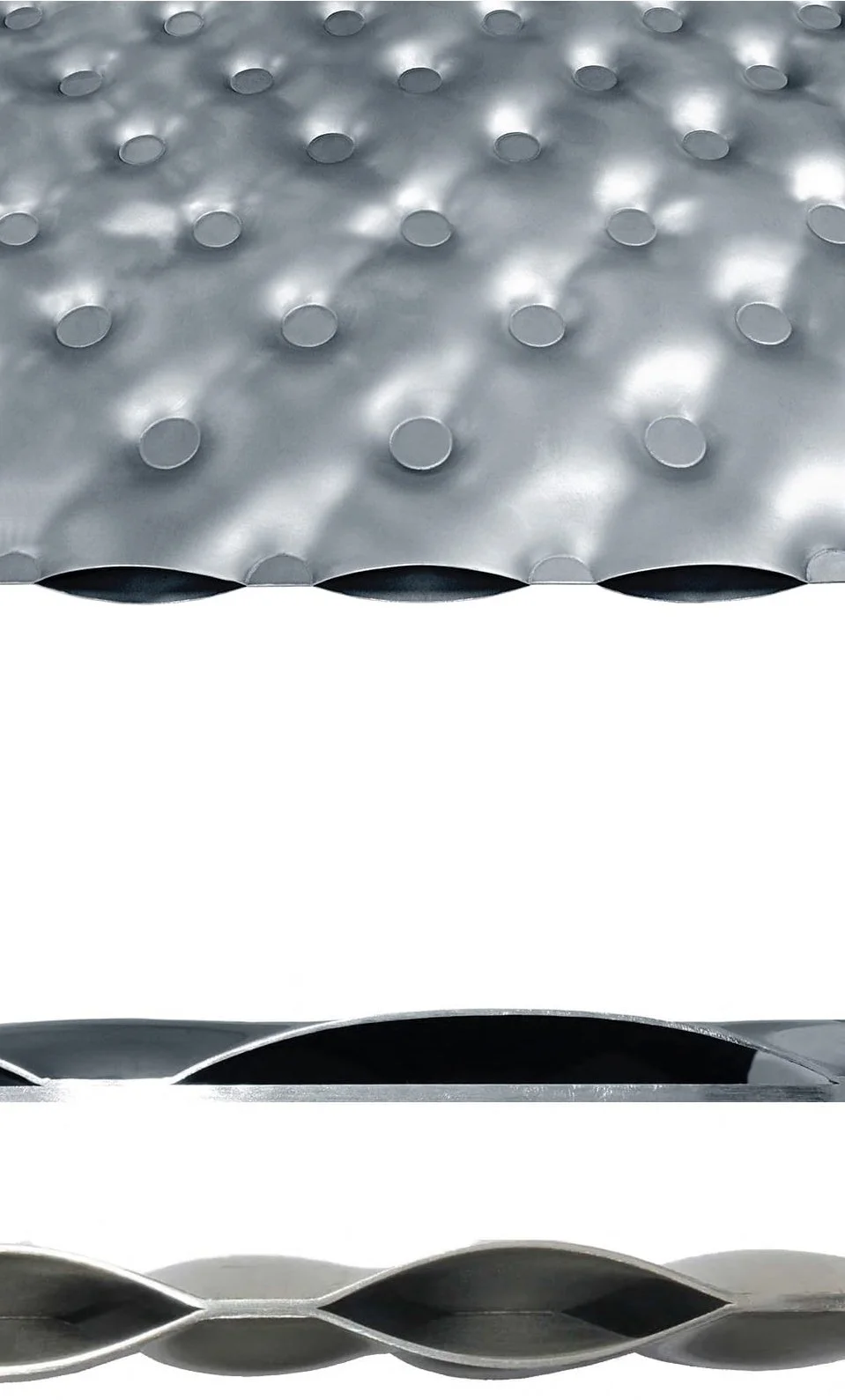 Single and double embossed laser welded plates