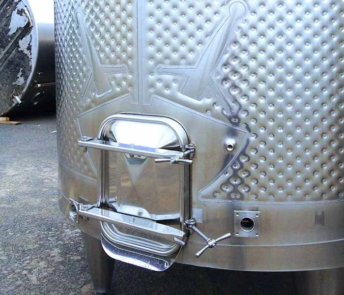 Close-up of a laser welded tank shell.
