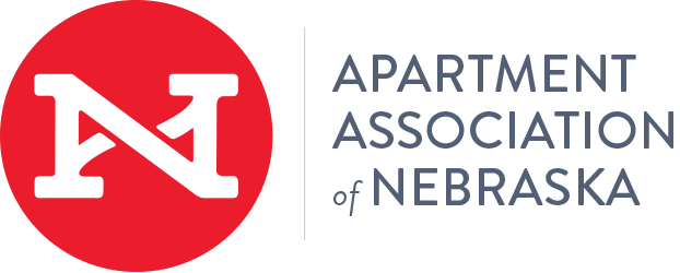 Logo of the Apartment Association of Nebraska with a stylized 'N' in a red circle.