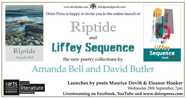 Launch of Riptide and David Butler's Liffey Sequence, online because of pandemic restrictions.