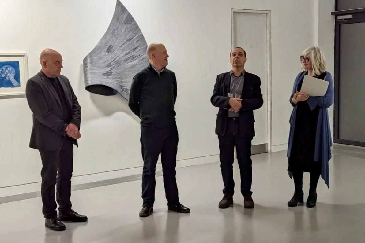 At the launch of Winter Heliotrope, with Donald Teskey, the late Andrew Moorhouse, and Oliver Sears. RHA December 2023