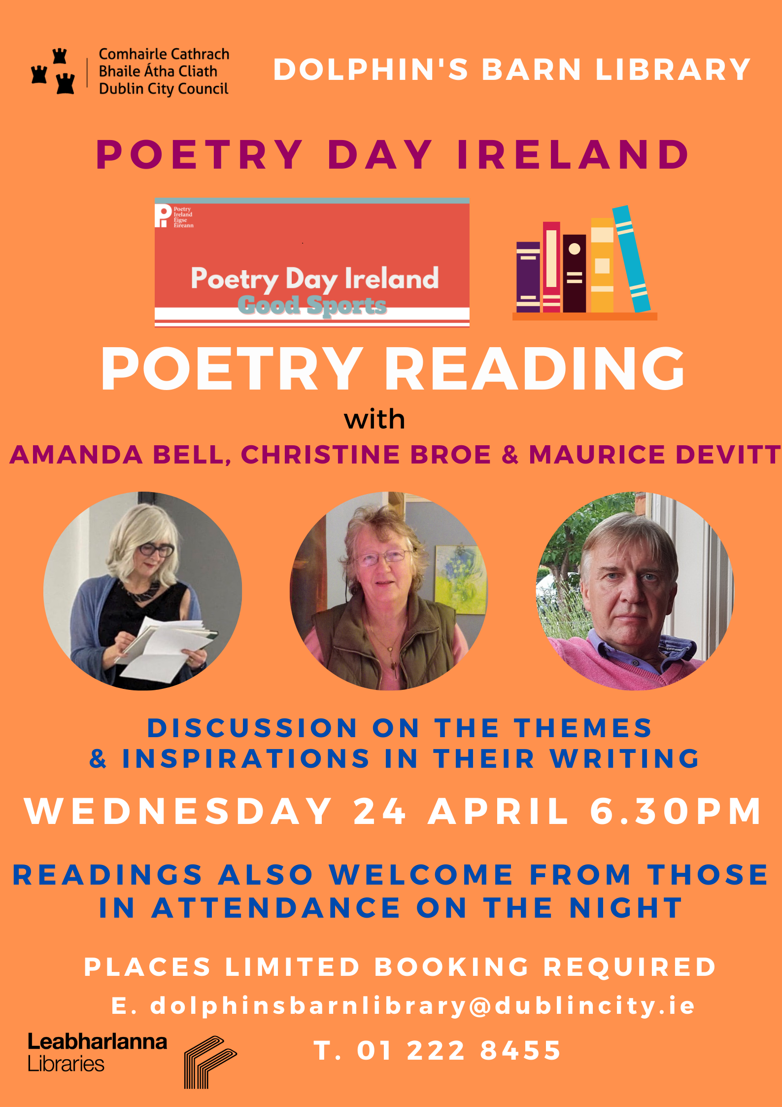 Poetry Day 2024, reading in Dolphin's Barn Library with Christine Broe and Maurice Devitt