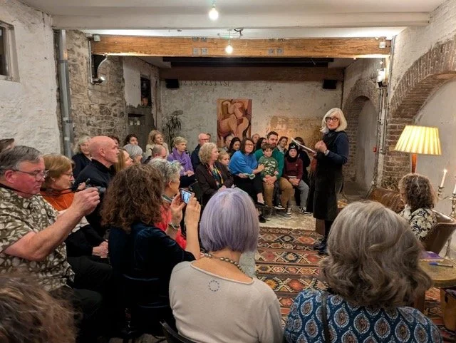 Launching the debut collection of my mentee Liz Norris, in the Fumbally Stables, November 2024
