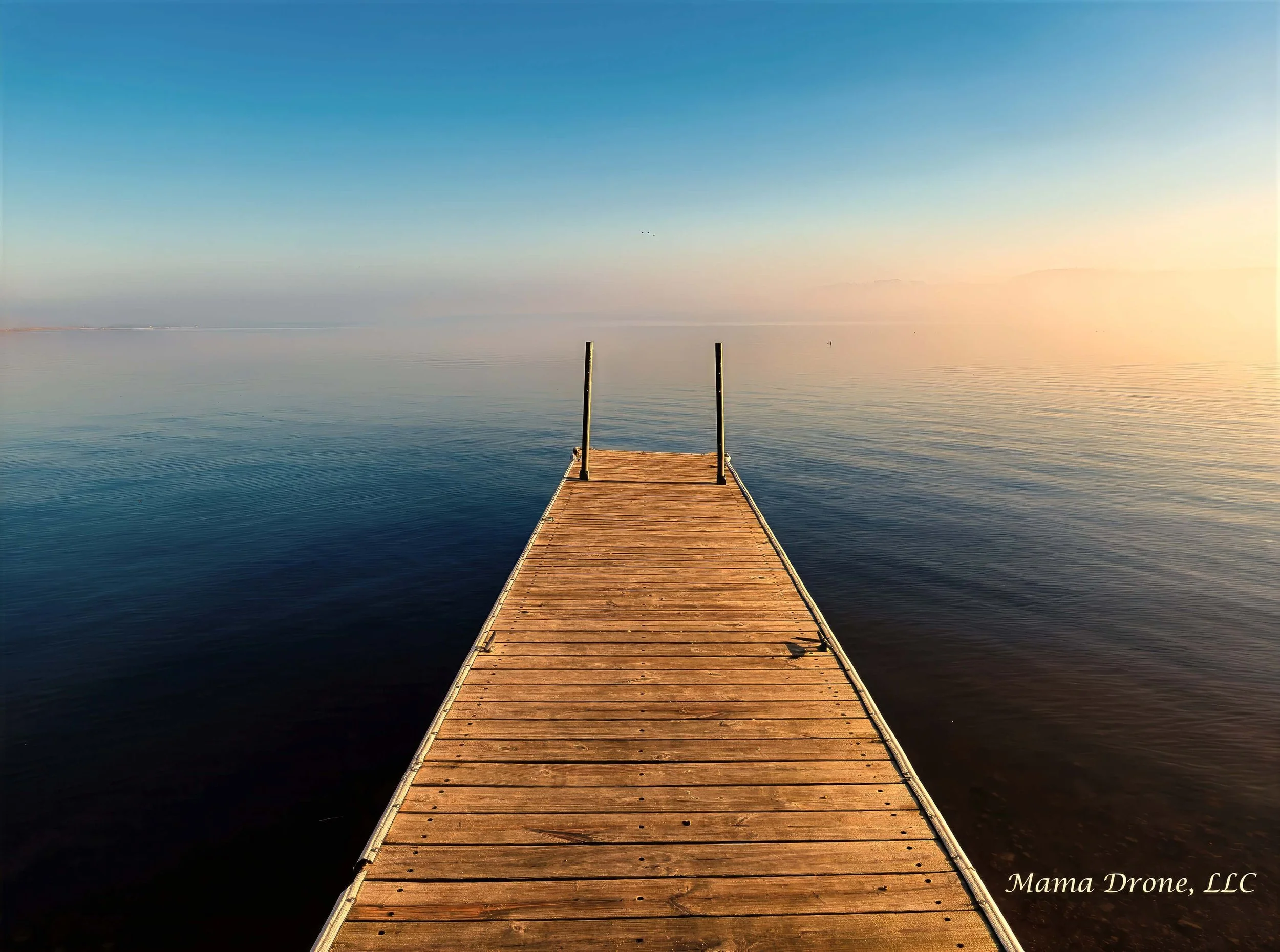 Sunrise over Lake Pepin at Hok-Si-La Boat Ramp, Lake City, MN.