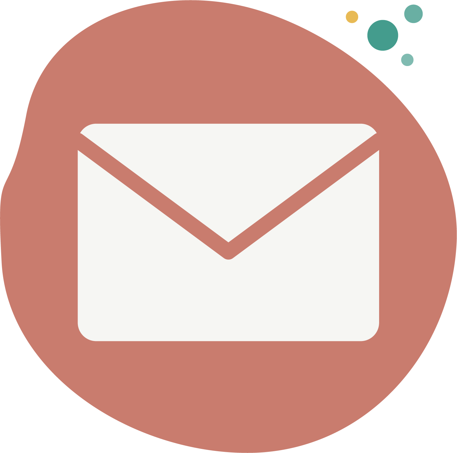 Symbol eines Briefkastens innerhalb eines roten Kreises.