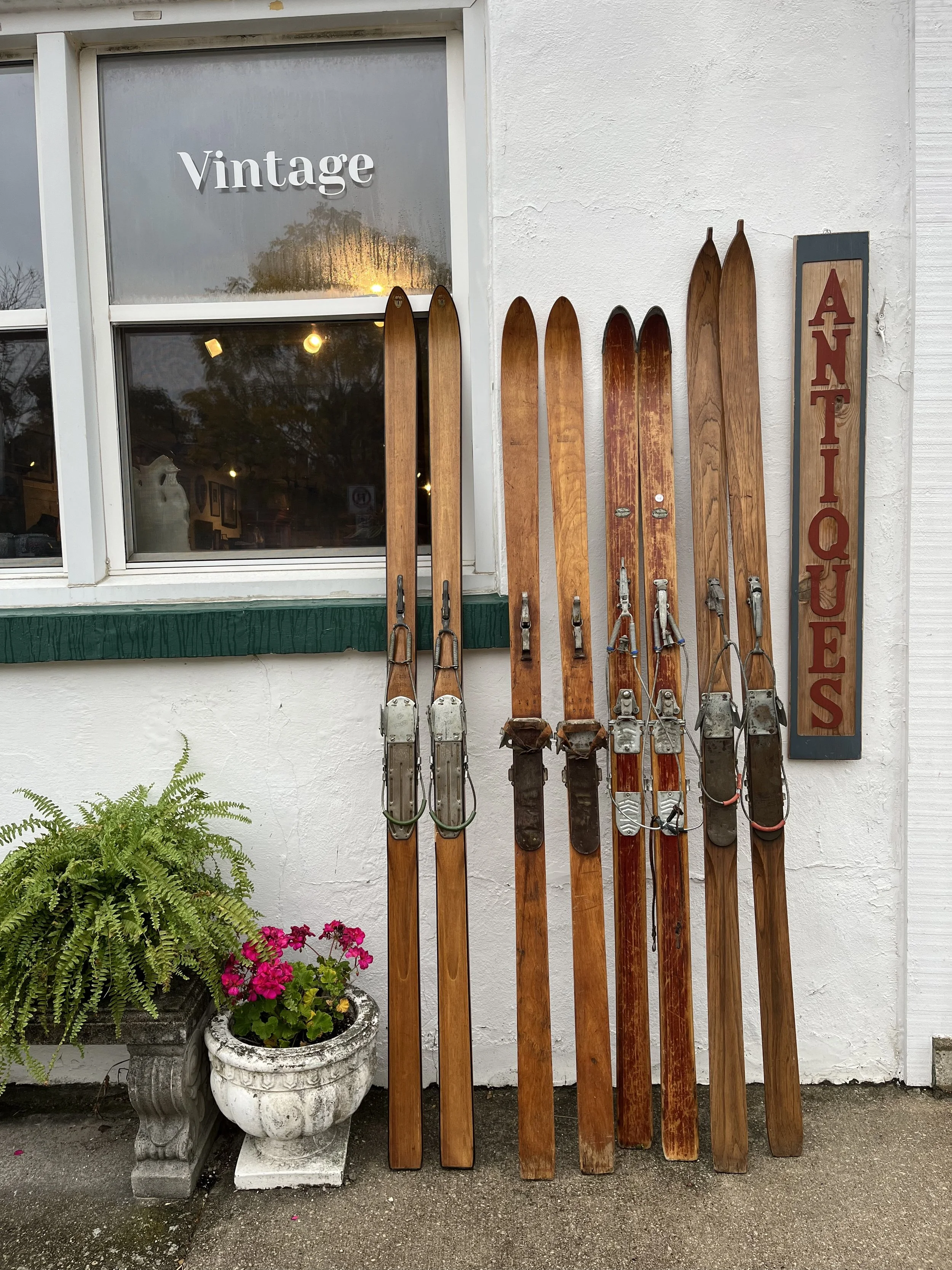 Wooden skis- 10 pairs in stock-  Lots to choose from, one pair is 9 ft long!  (Ranges from $100-150)