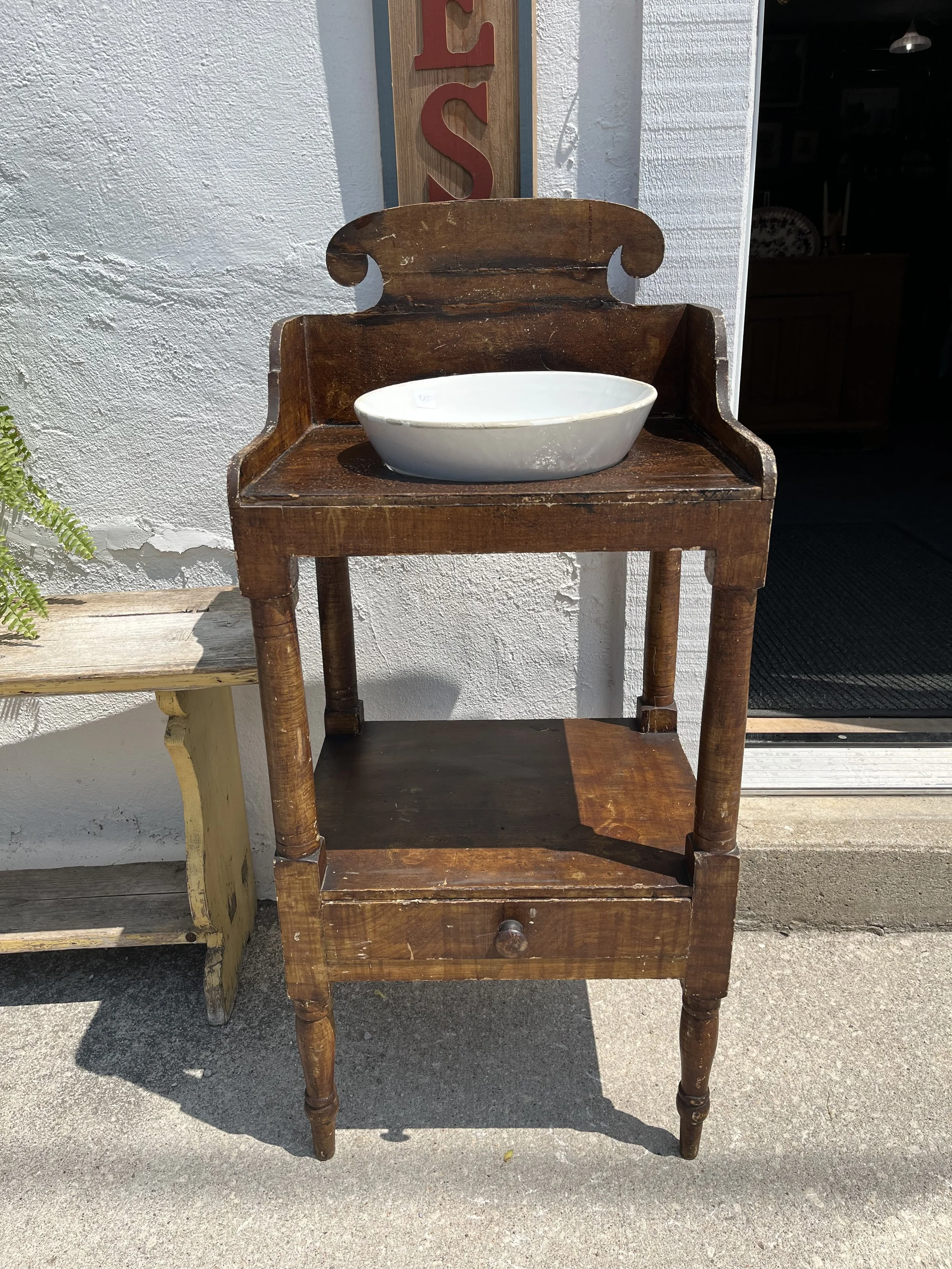 Diminutive wash stand- original paint with drawer.  American. ( $295)