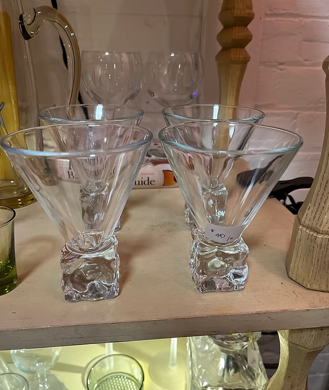 DiSaronno Melting ice cube Martini Glasses:
Italian
($40 for a set of 4)
