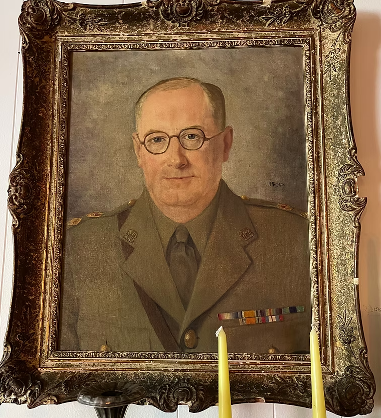 Portrait of a soldier: Oil on board, Size: 22 x 26"
Unsigned ($145)