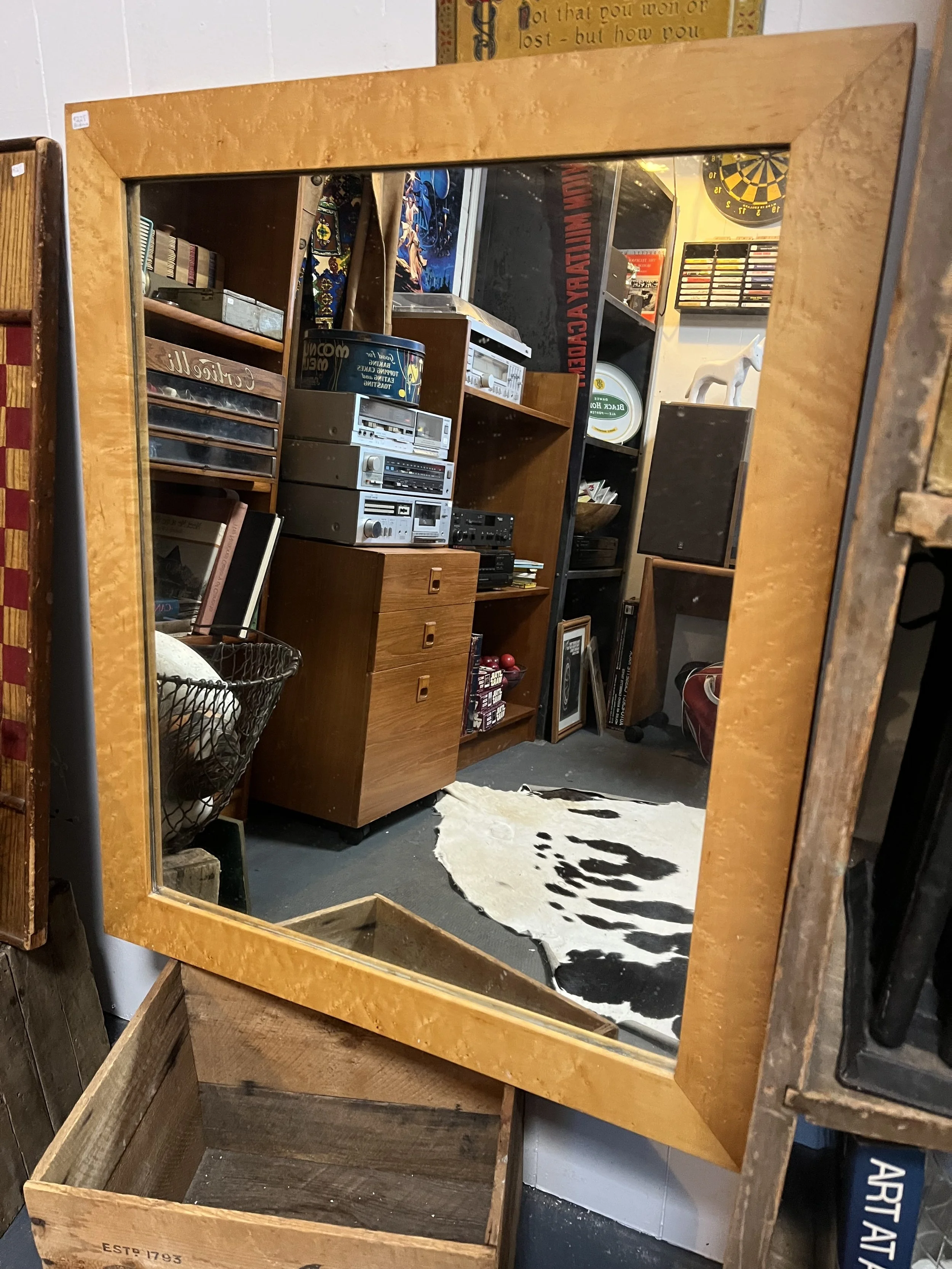 Birdseye maple  mirror- Measures 31 x 26"
($225)