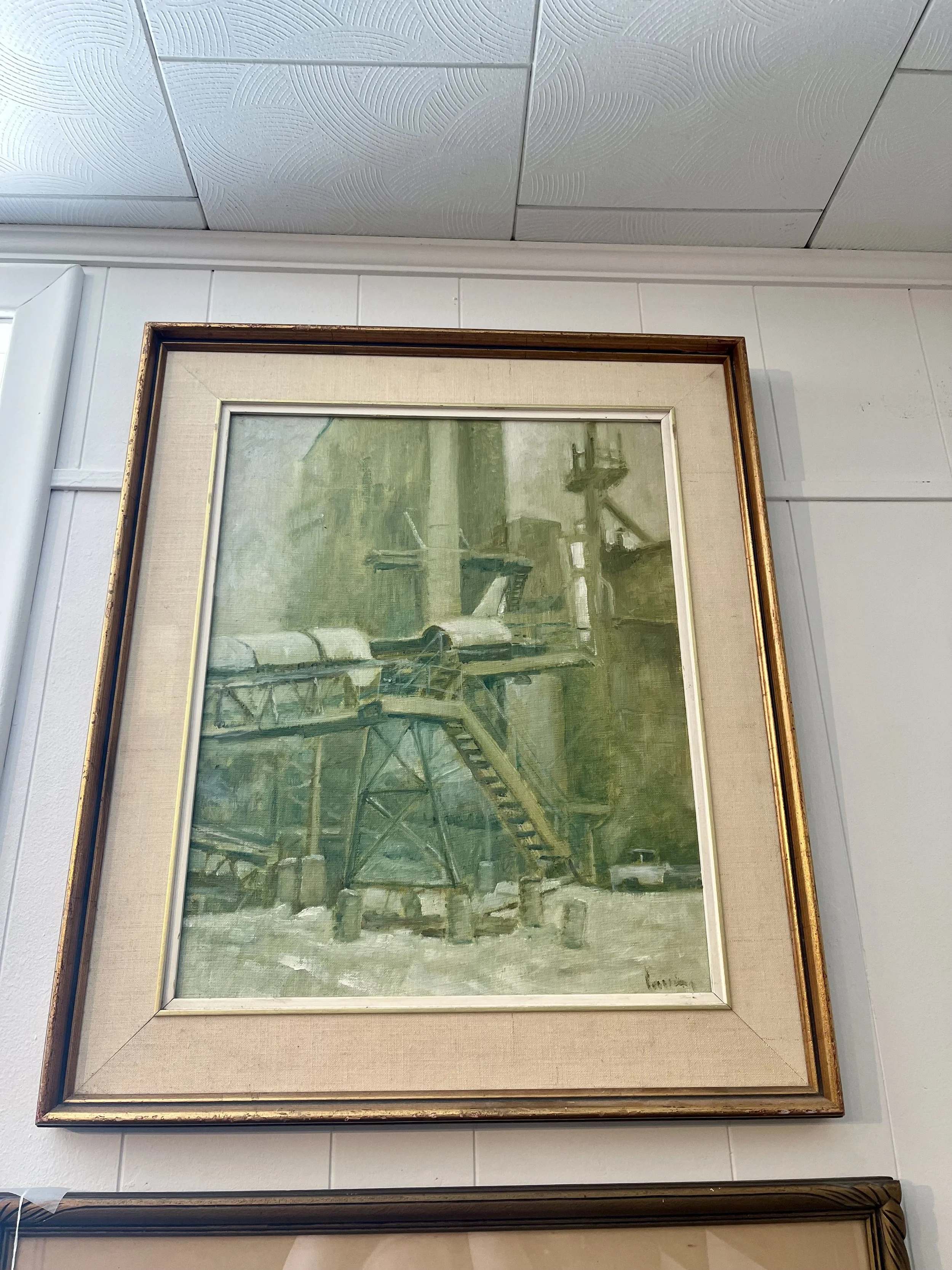 Jobsite in Winter- Oil on Board Tony Lassing CSMA Measures- 26 x 22" ( $225)