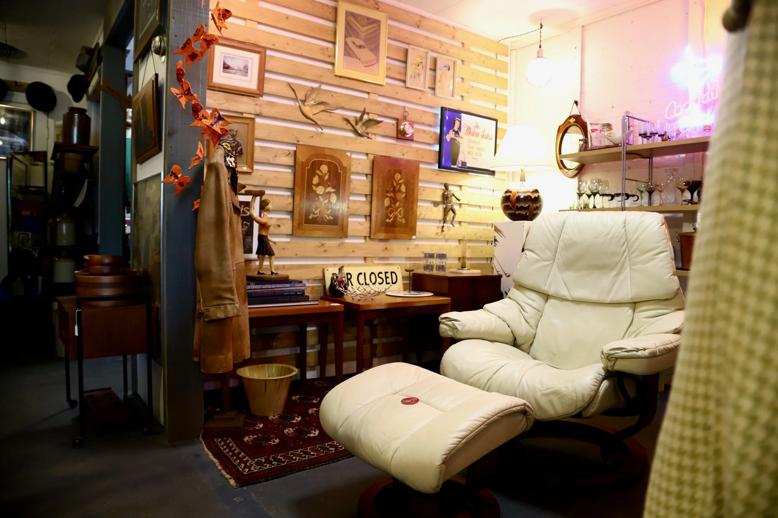 Mid-century Modern furniture, barware and pottery