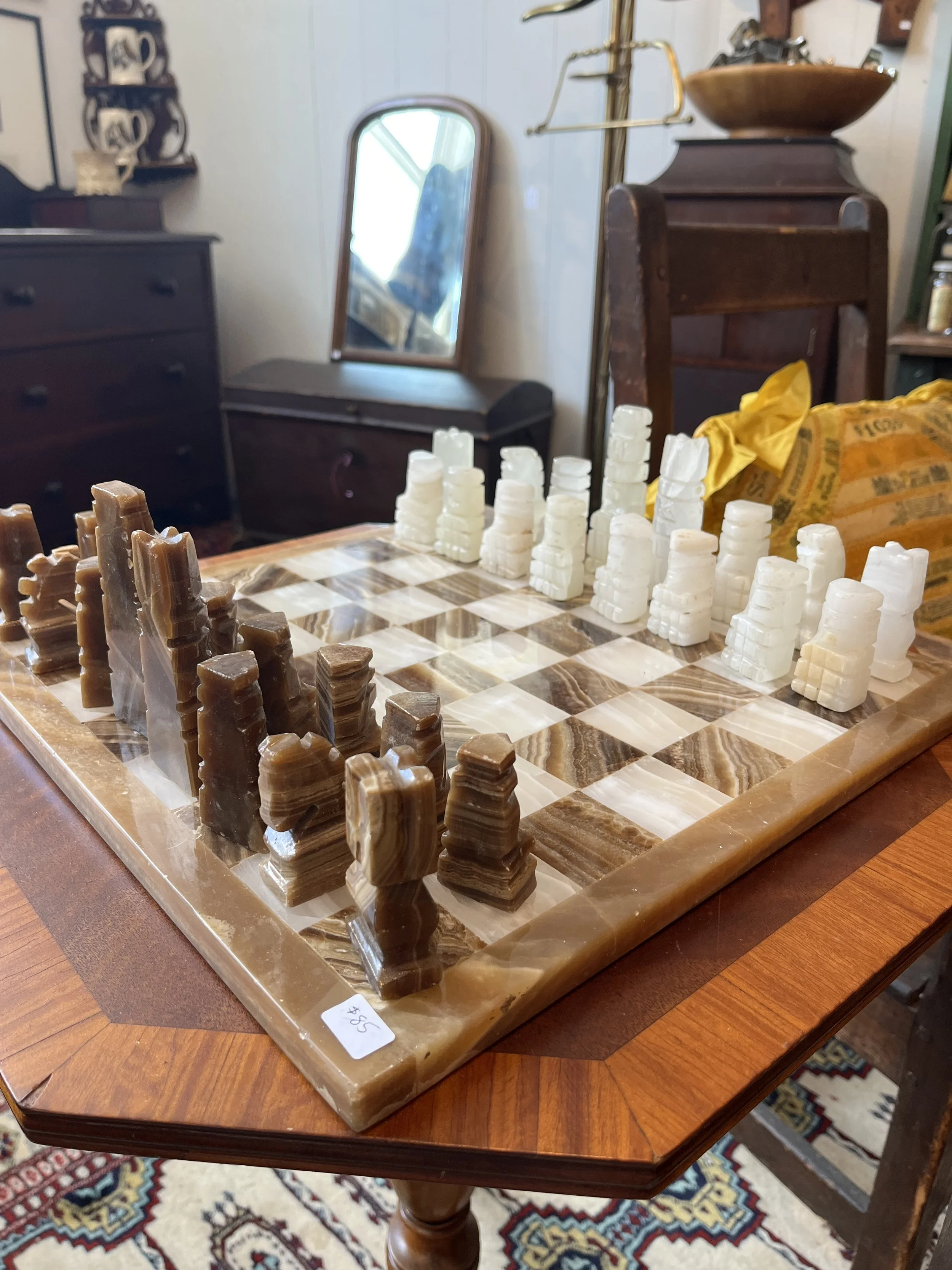 Mexican Onyx chess set- complete- 1960s
SOLD
