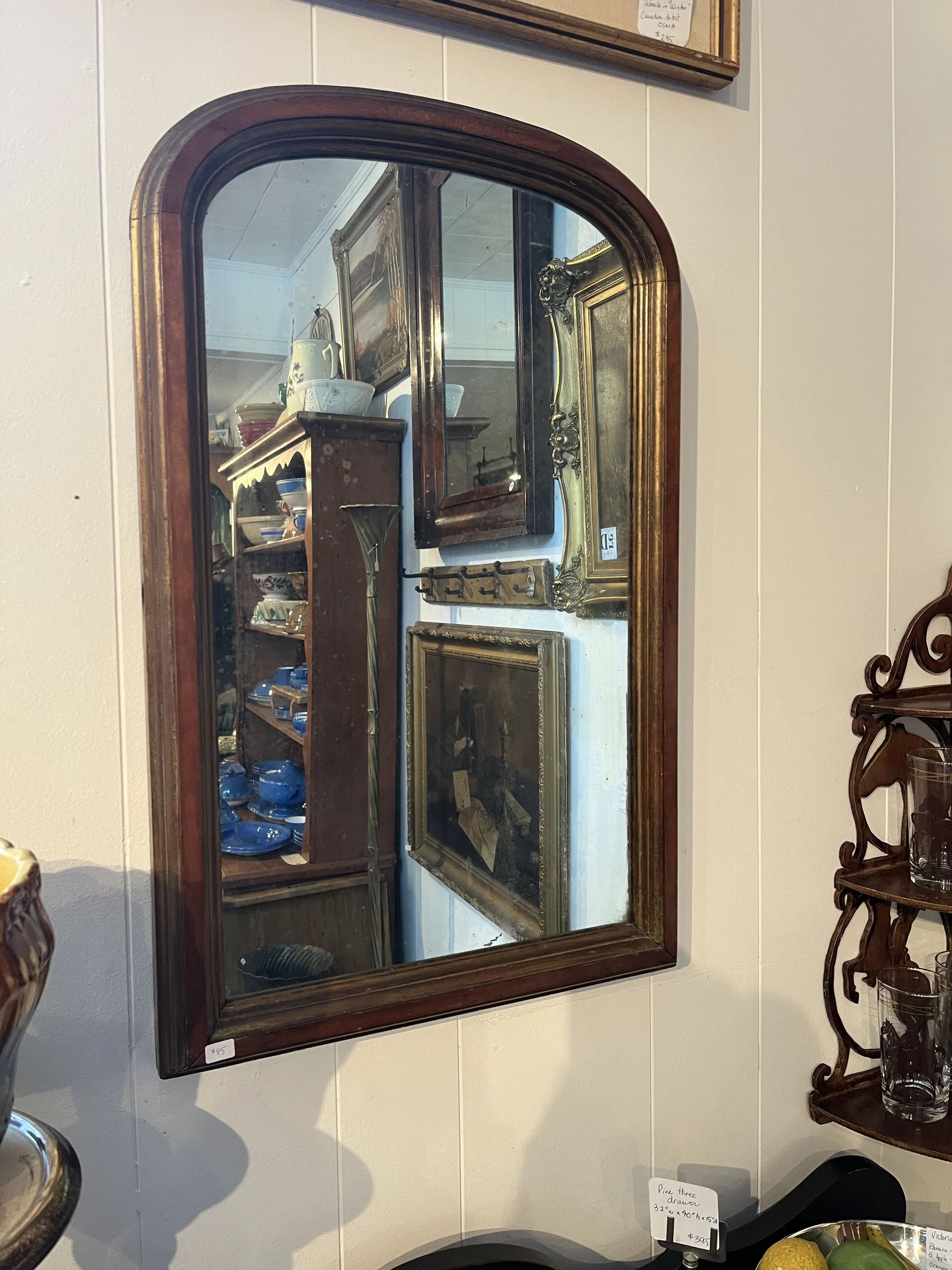 Swing mirror with antiqued silvered mirror- 27" x 17" ($85)
