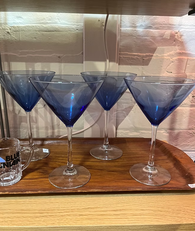 
Blue Martini Glasses:
($40 for set of 4)