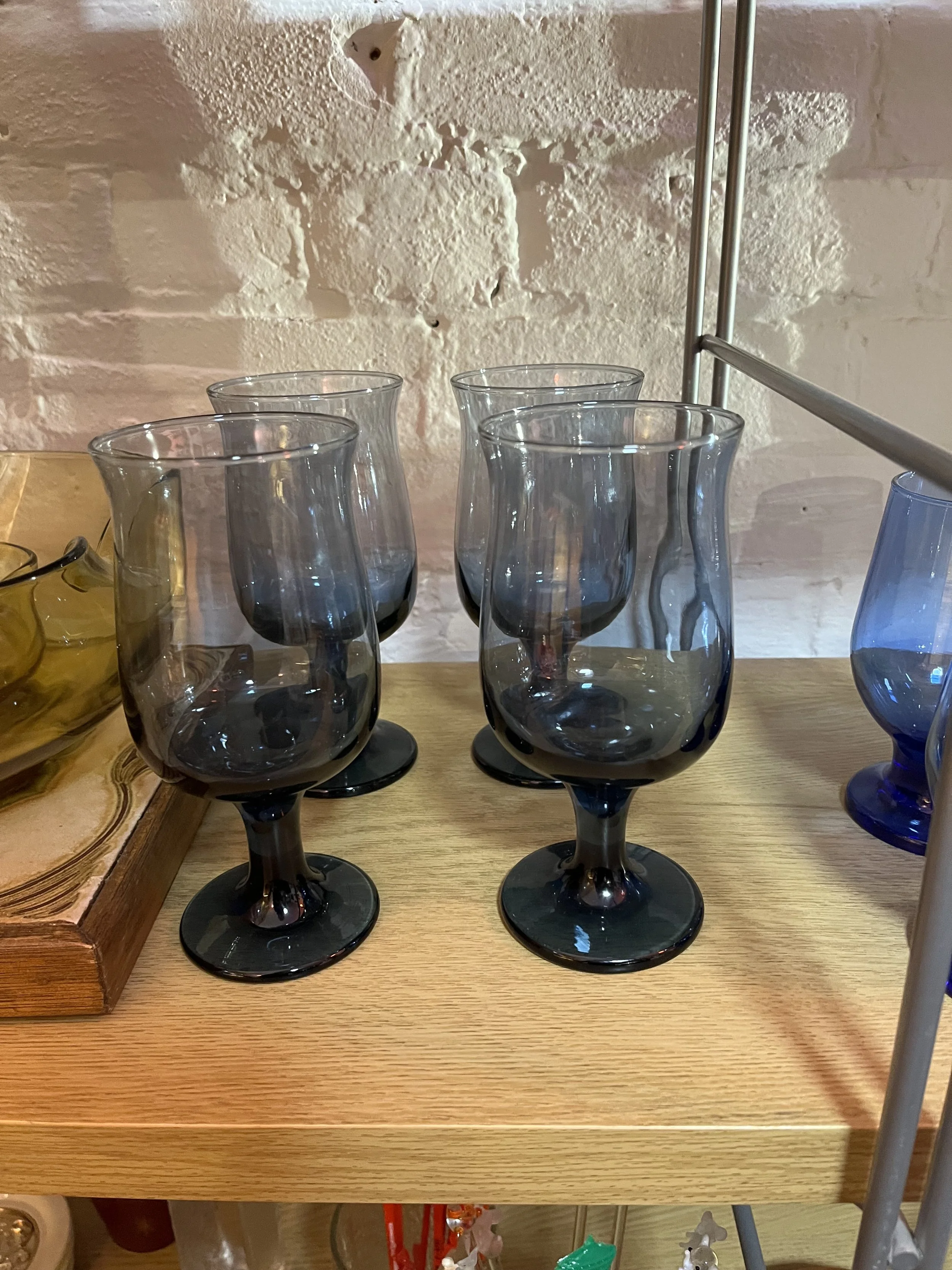 Set of 4 navy blue wine goblets ($30 set of 4)
