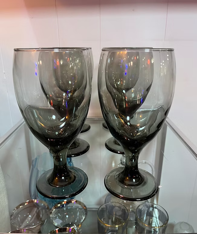 Libbey Smoke Goblet:
​​($38 for a set of 4)